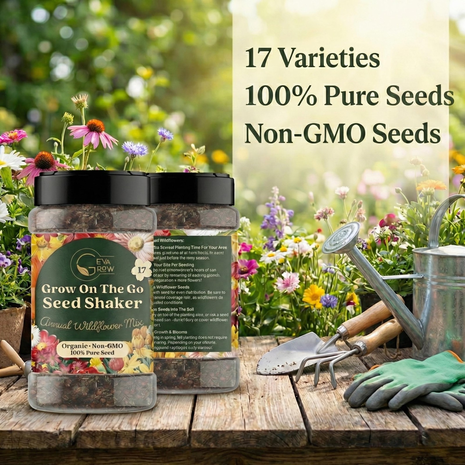 Annual Wildflower Seed Mix 2 Ounce Shaker for Vibrant Gardens