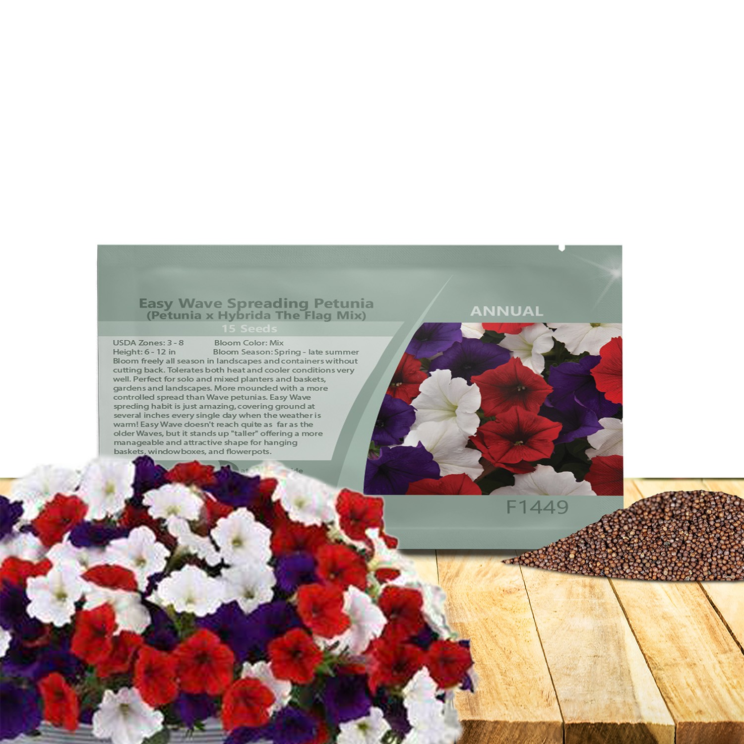 15 Seeds Spreading Petunia Seed Mix For Planting – Easy Wave Flower Seed