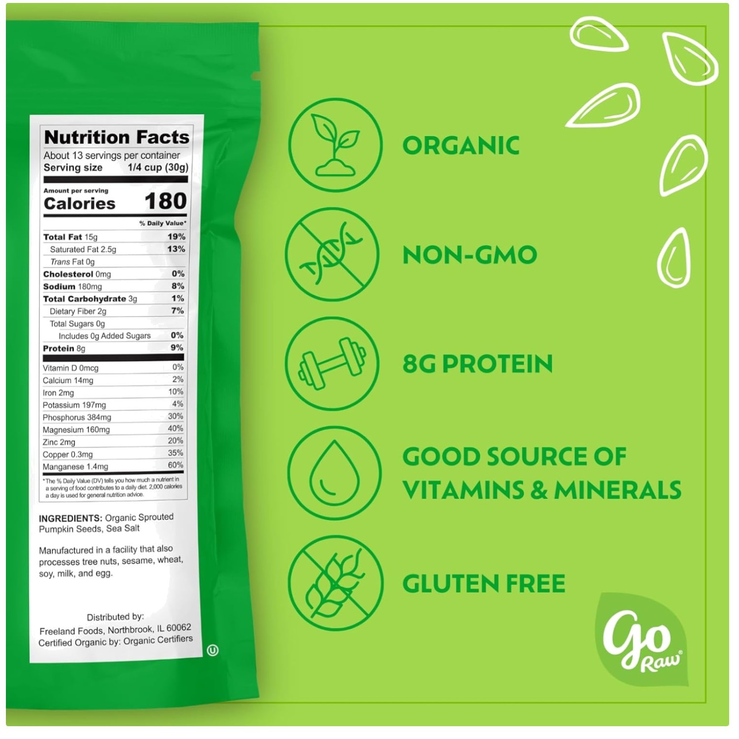 Organic 14 Oz Bag of Sprouted Pumpkin Seeds