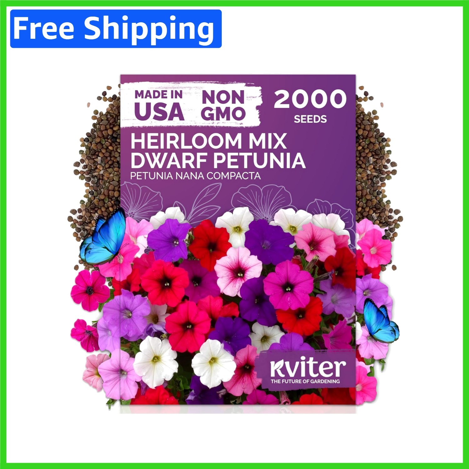 Flowering Dwarf Petunia Seeds – 2,000 Heirloom Seeds for Eco-Conscious Gardens