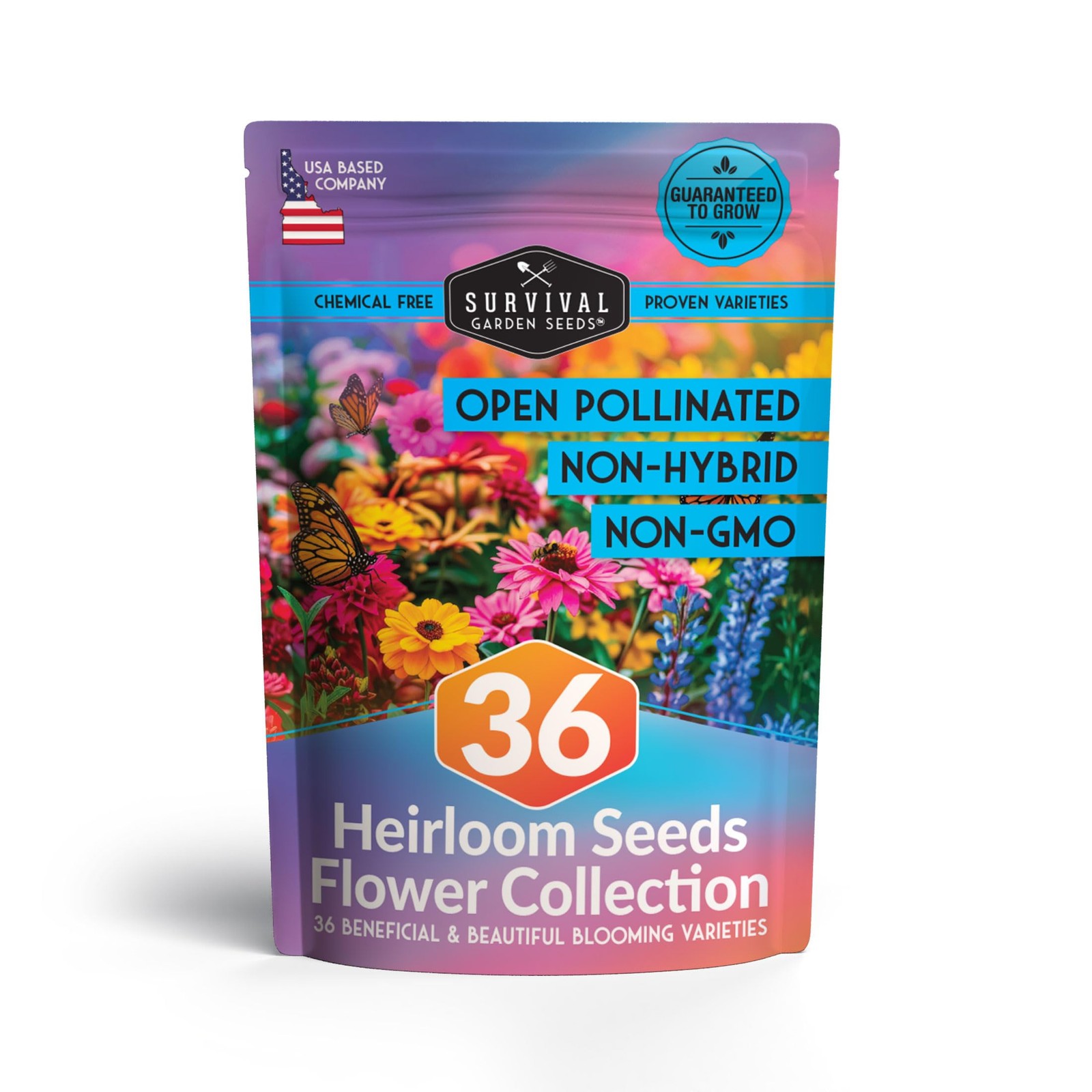 Flower Seeds Garden Kit – 36 Packs of Annual & Perennial 36, Multicolor