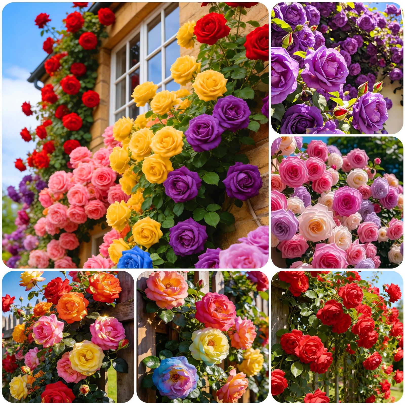 300+Climbing Rose Bush Seeds for Planting OutdoorsPerennial Flowering Plant f…