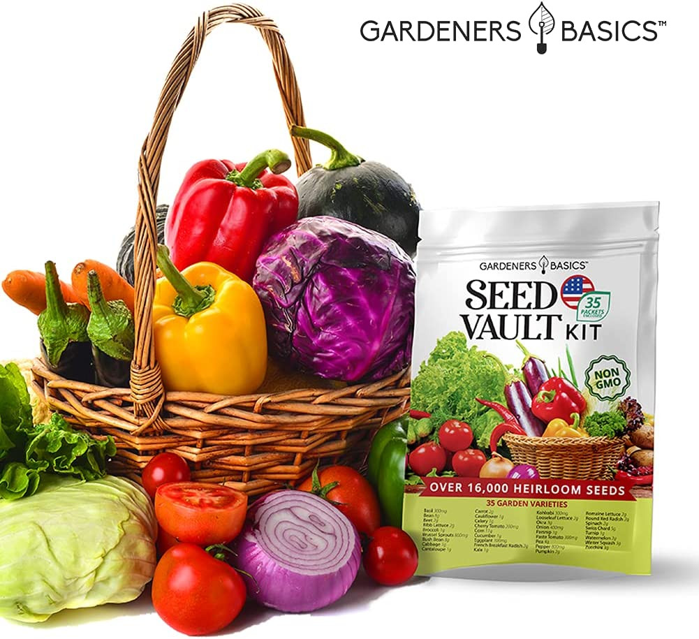 Survival Vegetable Seeds Garden Kit over 16,000 Seeds Non-Gmo and Heirloom, Grea