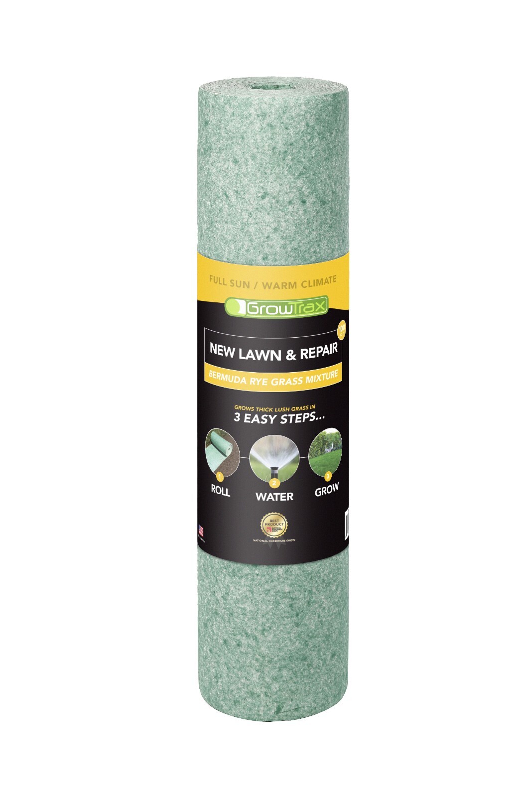 2pk – Growtrax Grass Seed Mat, Bermuda Rye – 100 Sq Ft Big Rolls