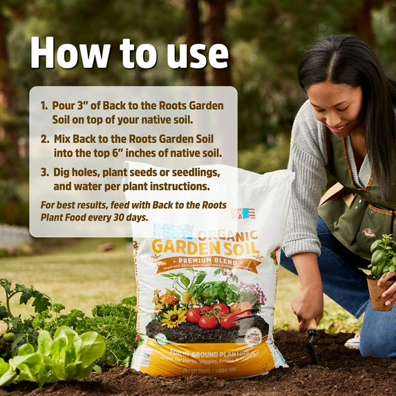Back to the Roots Organic Garden Soil Pallet, 60 1 cu. ft. bags, 1900lb