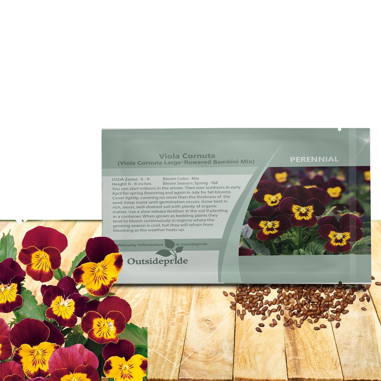 1000 PCS Bambini Mix Viola Pansy Seeds Perennial ColdHardy Garden Flower