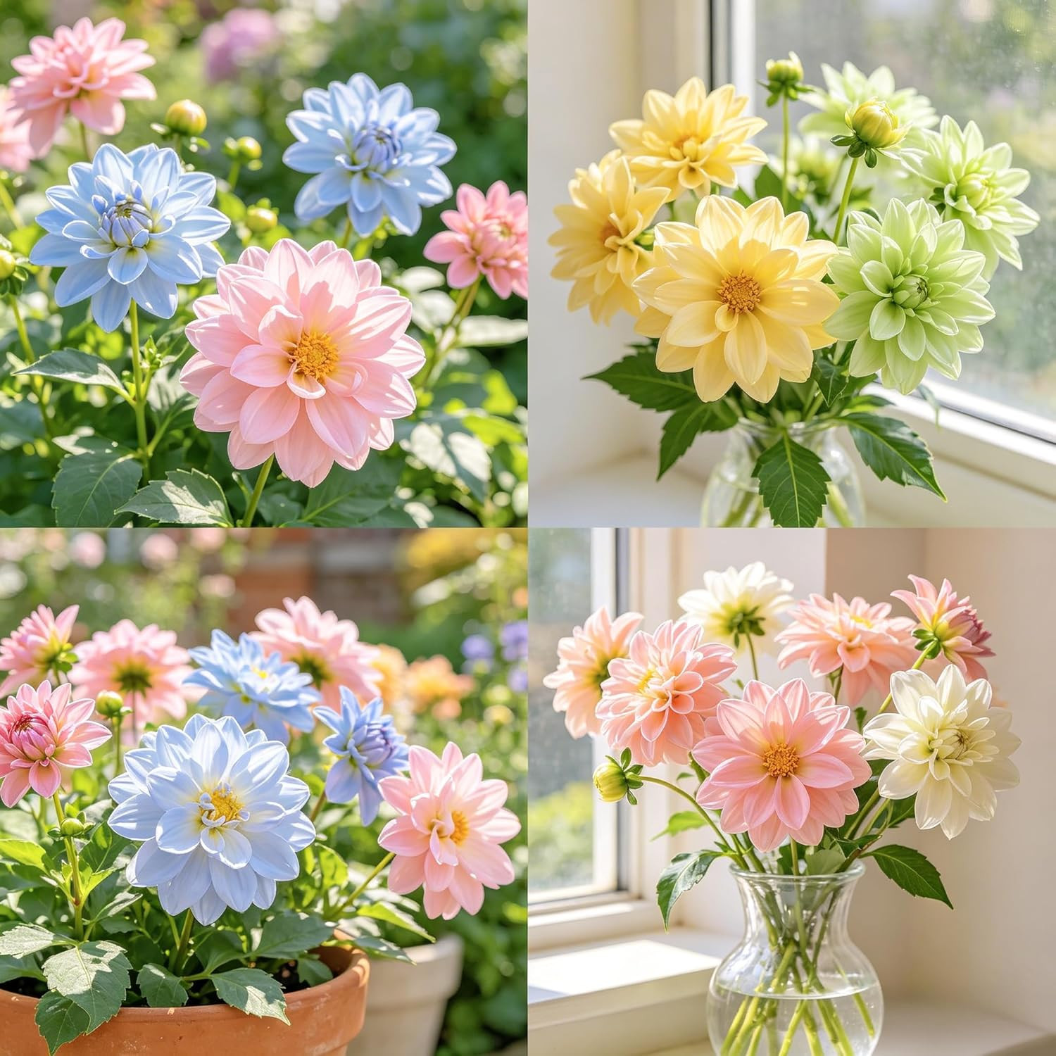 Carpetc 1000+ Mixed Dwarf Dahlia Seeds for Planting, Compact Perennial with Long