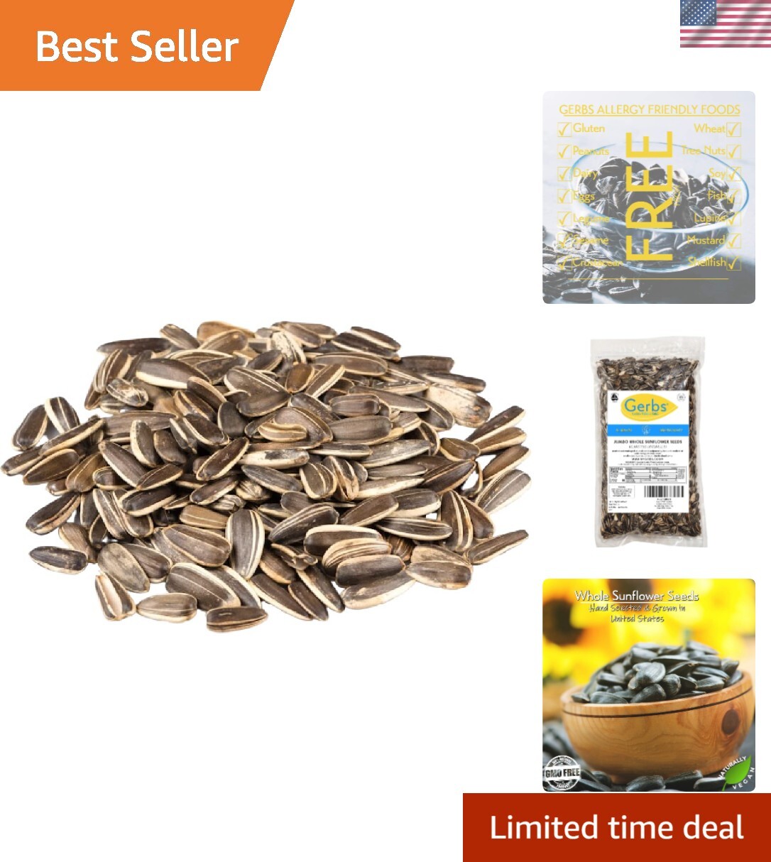 Delicious Jumbo Unsalted Sunflower Seeds – 2 LBS of Allergen-Free Nutrition!