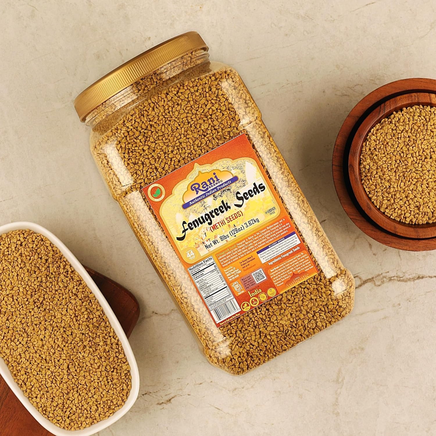 Rani Fenugreek Methi Seeds Whole 128oz Bulk Jar