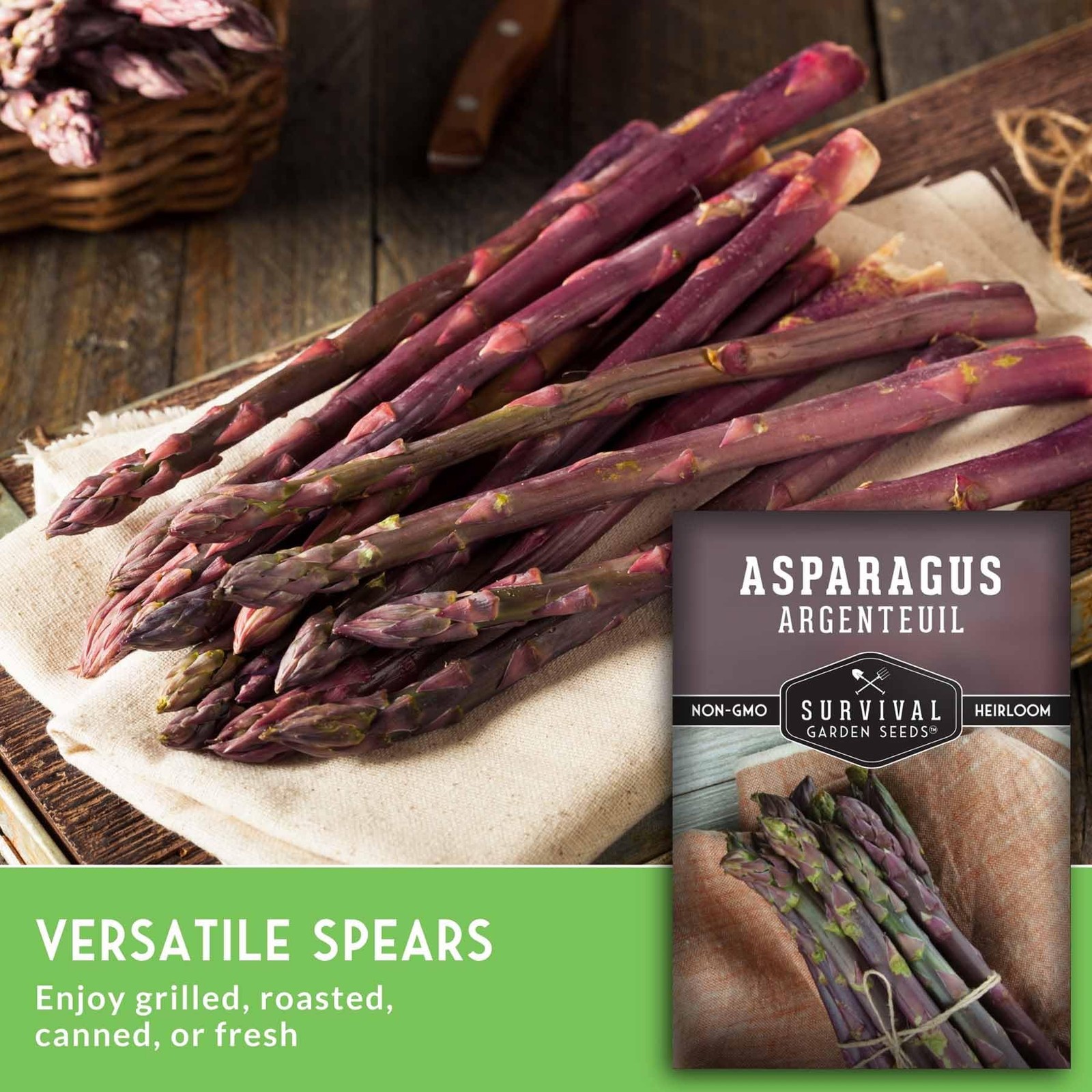 Purple Asparagus Seeds for Planting – Non-GMO Heirloom Vegetable Garden (3