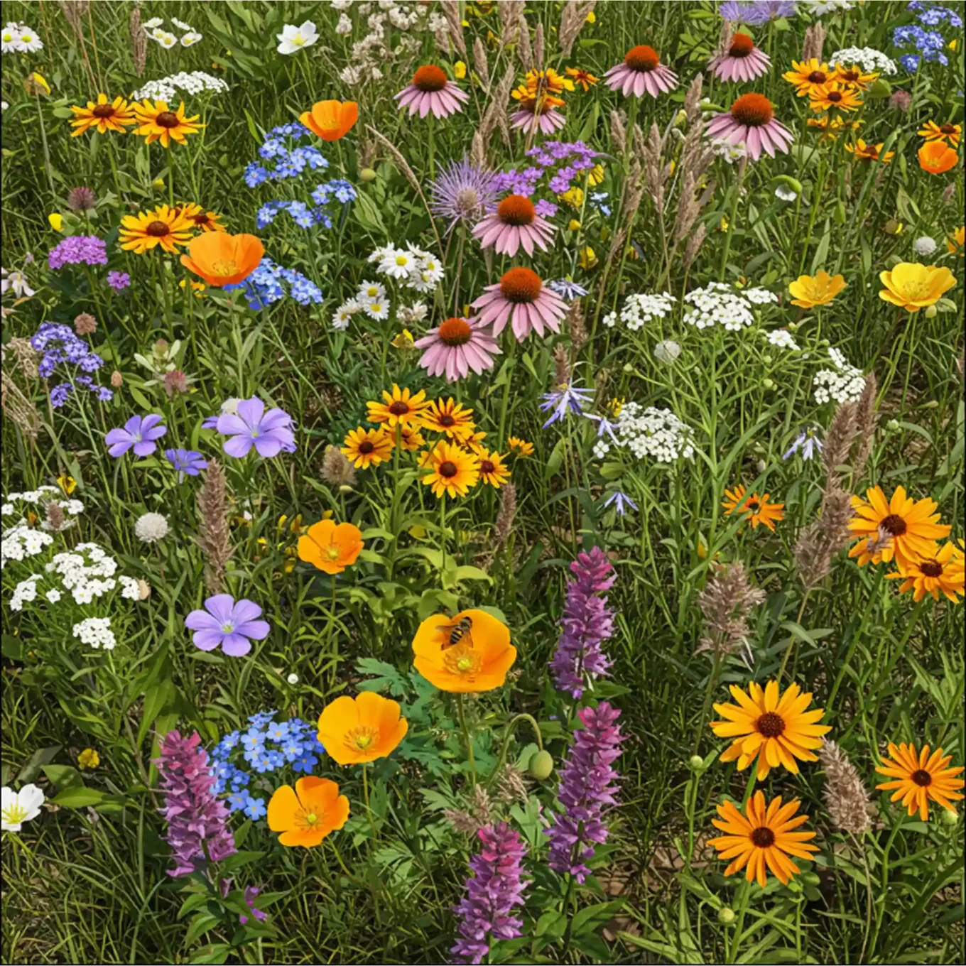 Bee Feed Flower Mix 500 Seeds Nector-Rich Pollinator Colorful