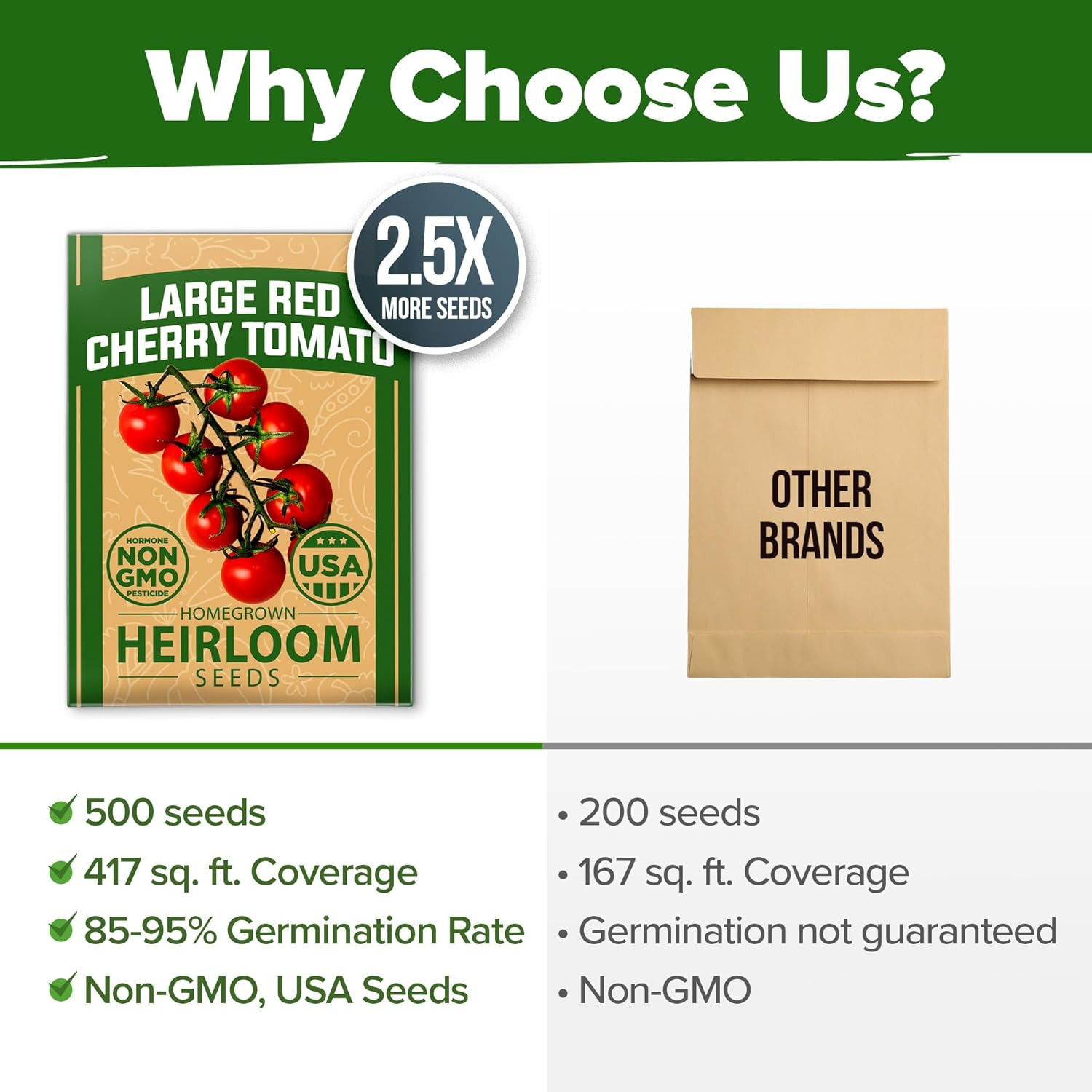 Large Red Cherry Tomato Seeds Pack of 500 Heirloom Vegetable Seeds