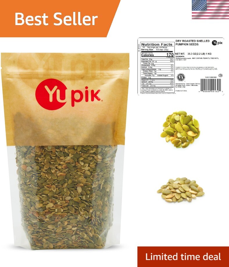 Nutty & Crunchy 2.2 lb Dry Roasted Pumpkin Seeds – Gluten-Free Shelled Pepitas