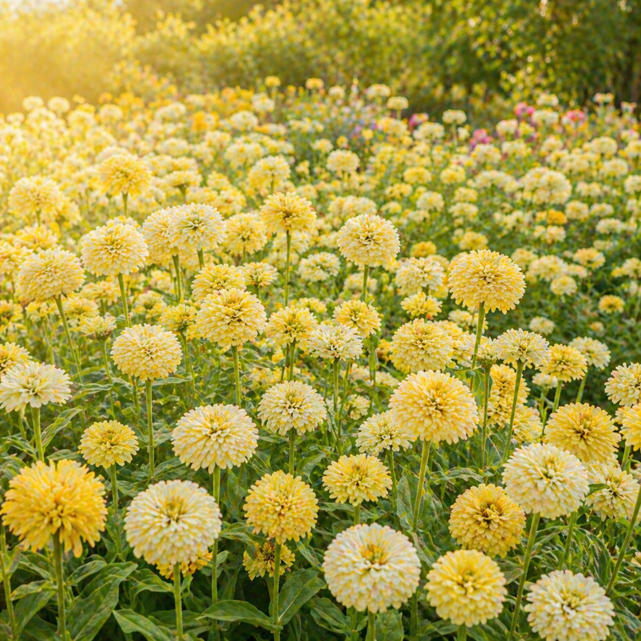 Lemon Meringue Zinnia Seeds – Yellow & Cream Zinnias – Soft Pastel 100 seeds