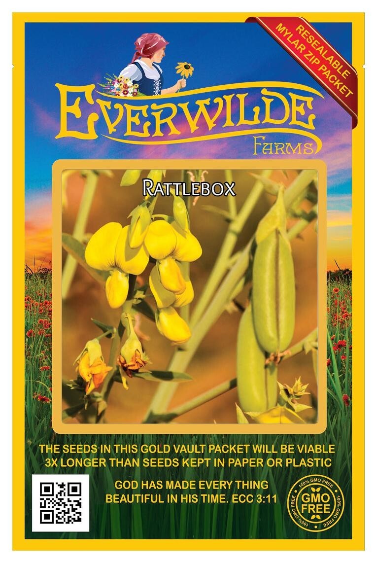 100 Rattlebox Wildflower Seeds – Everwilde Farms Mylar Seed Packet