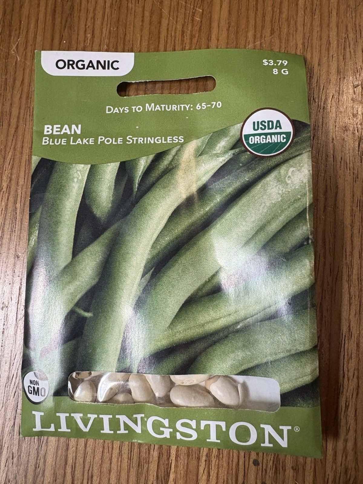 Livingston Seed Company Blue Lake Pole Stringless Organic Non-GMO Bean Seeds