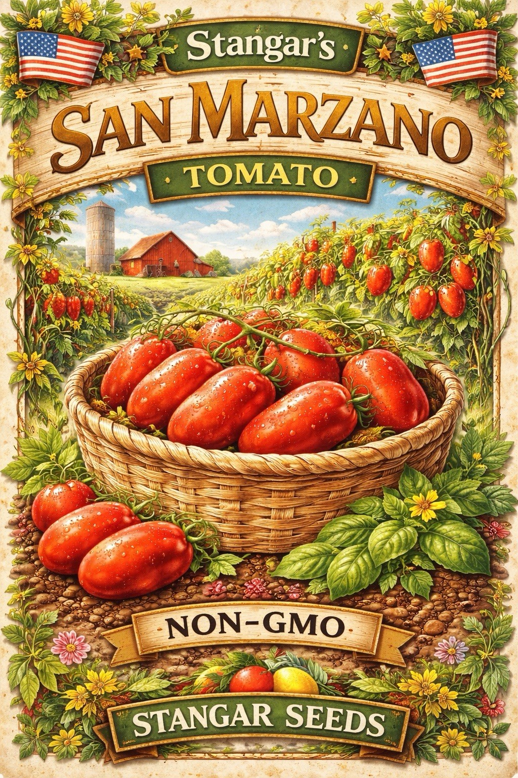 Stangar seeds San Marzano Tomato Seeds Non-GMO 2026 Fresh USA
