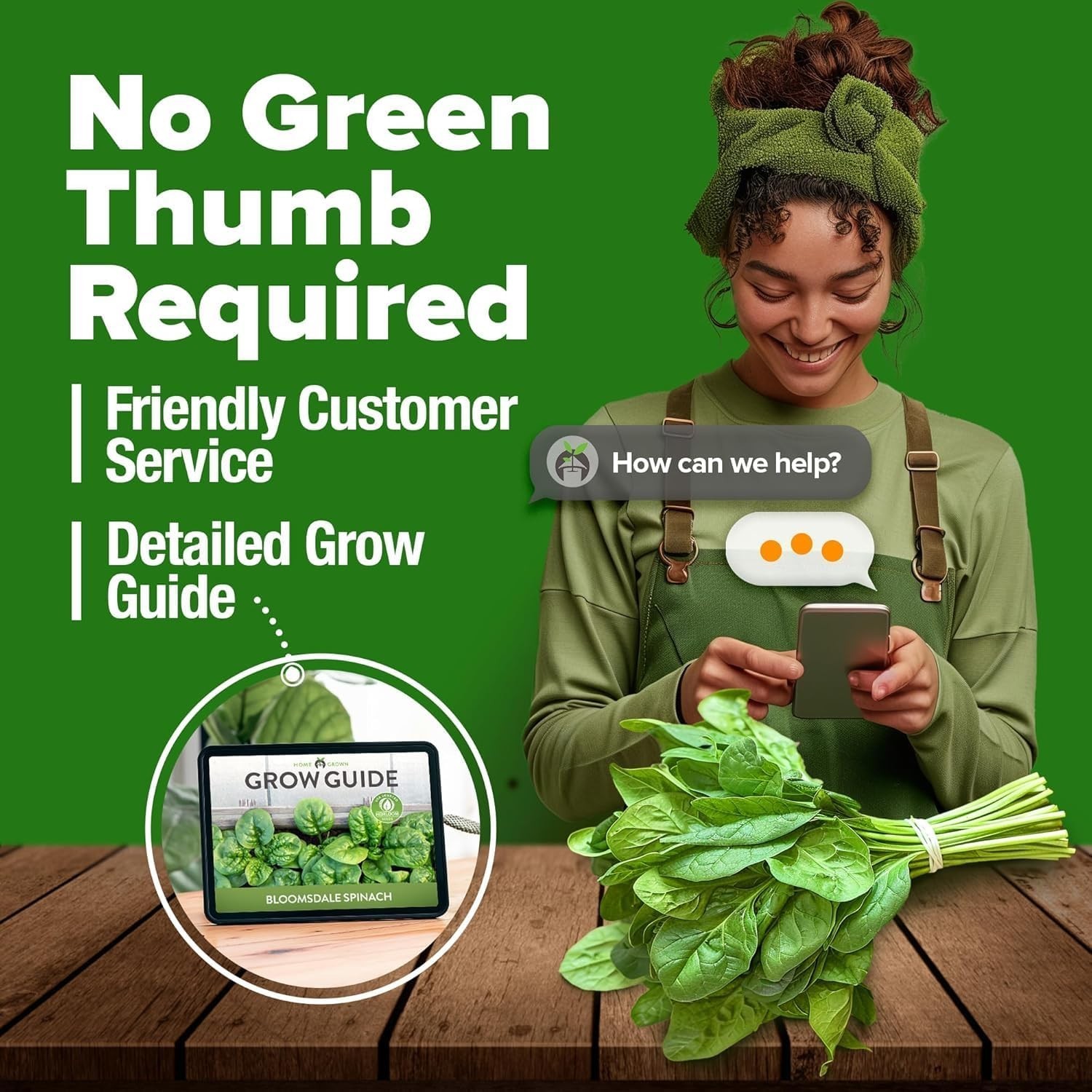 Bloomsdale Spinach Seeds 704+ Non-GMO Heirloom, High Germination, Indoor/Outdoor