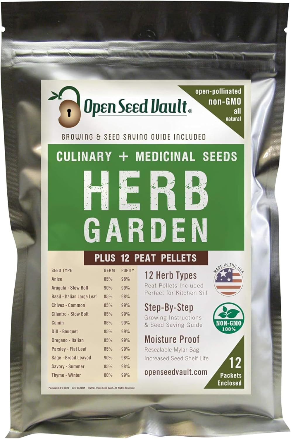 | 4,000 Heirloom Seeds | 12 Variety Pack of Herb Seeds | 2026 Season | Non GMO V