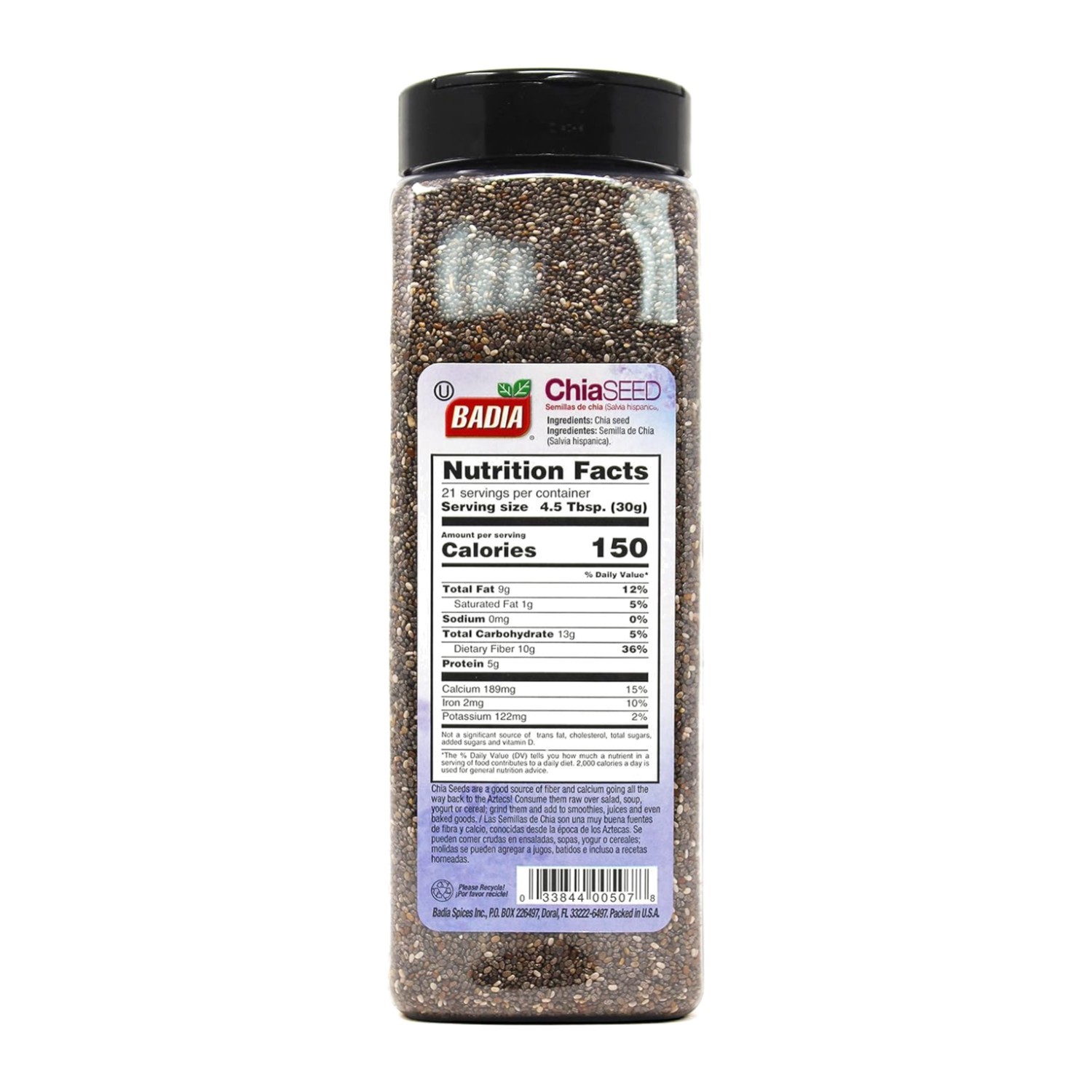 Nutrient-Packed Chia Seeds – 4 Pack x 22 oz