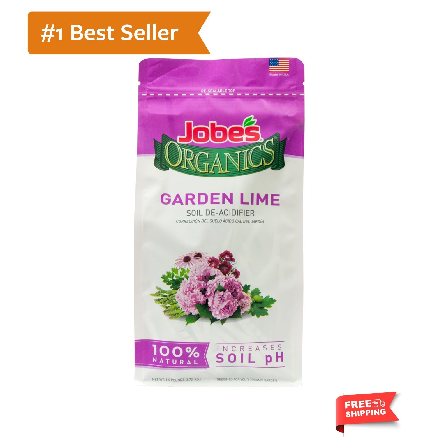6 lbs Jobe’s Organic Lime for Healthy Soil – Boost Hydrangeas and Plant Growth