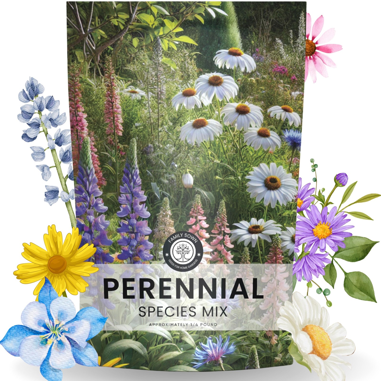Perennial Species Mix – Bulk 1/4 Pound Pouch – 60000 Flower Seeds for Plantin…