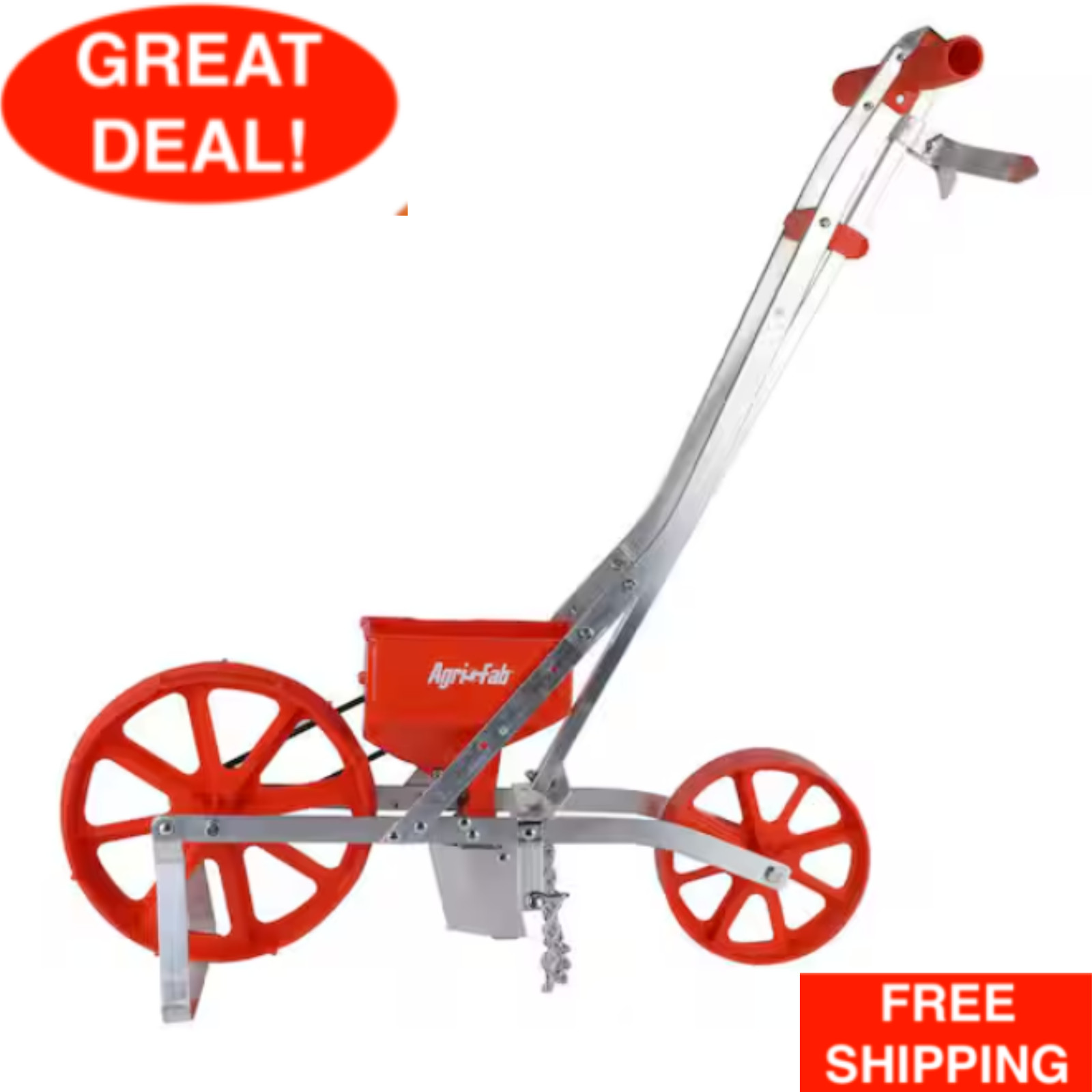3 lbs. Garden Drop Spreader For Seeds Durable Powder-Coated Steel Frame T-Handle